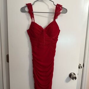 Windsor Ruched Red Dress